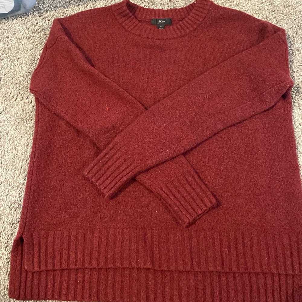 J. Crew Crew Neck Sweater - Dark Red